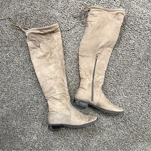 Faux Suede Over The Knee Boots